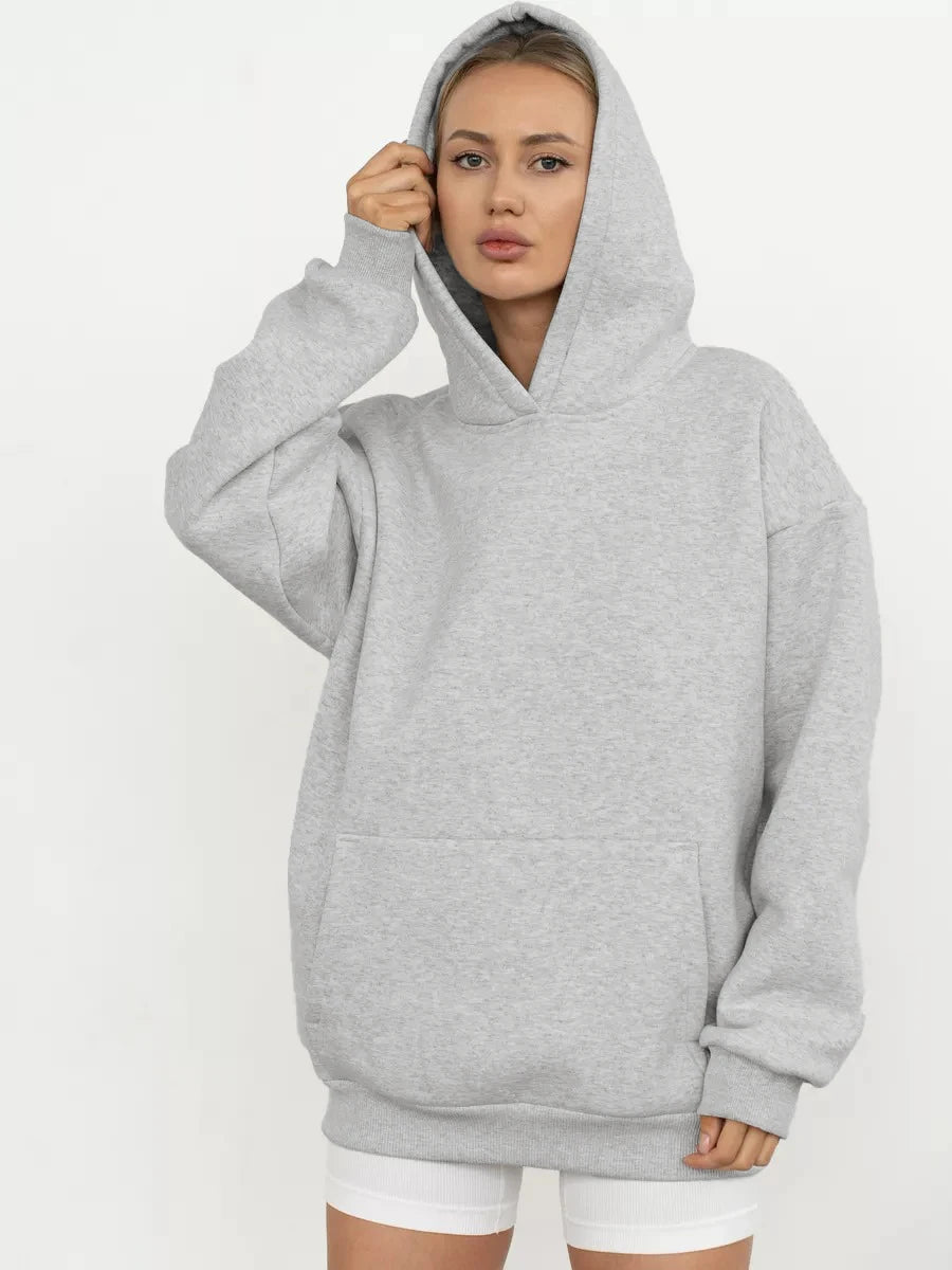 Blubelle 350g/㎡ Women's New Hooded Sweatshirt Oversized Soft Fleece Kangaroo Pocket Long Sleeve Autumn Winter Fashion Hoodies
