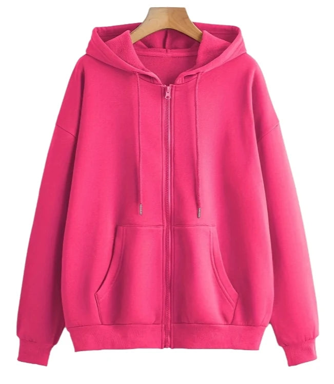 2025 Pink hoodie Rose cardigan zip-up sweatshirt