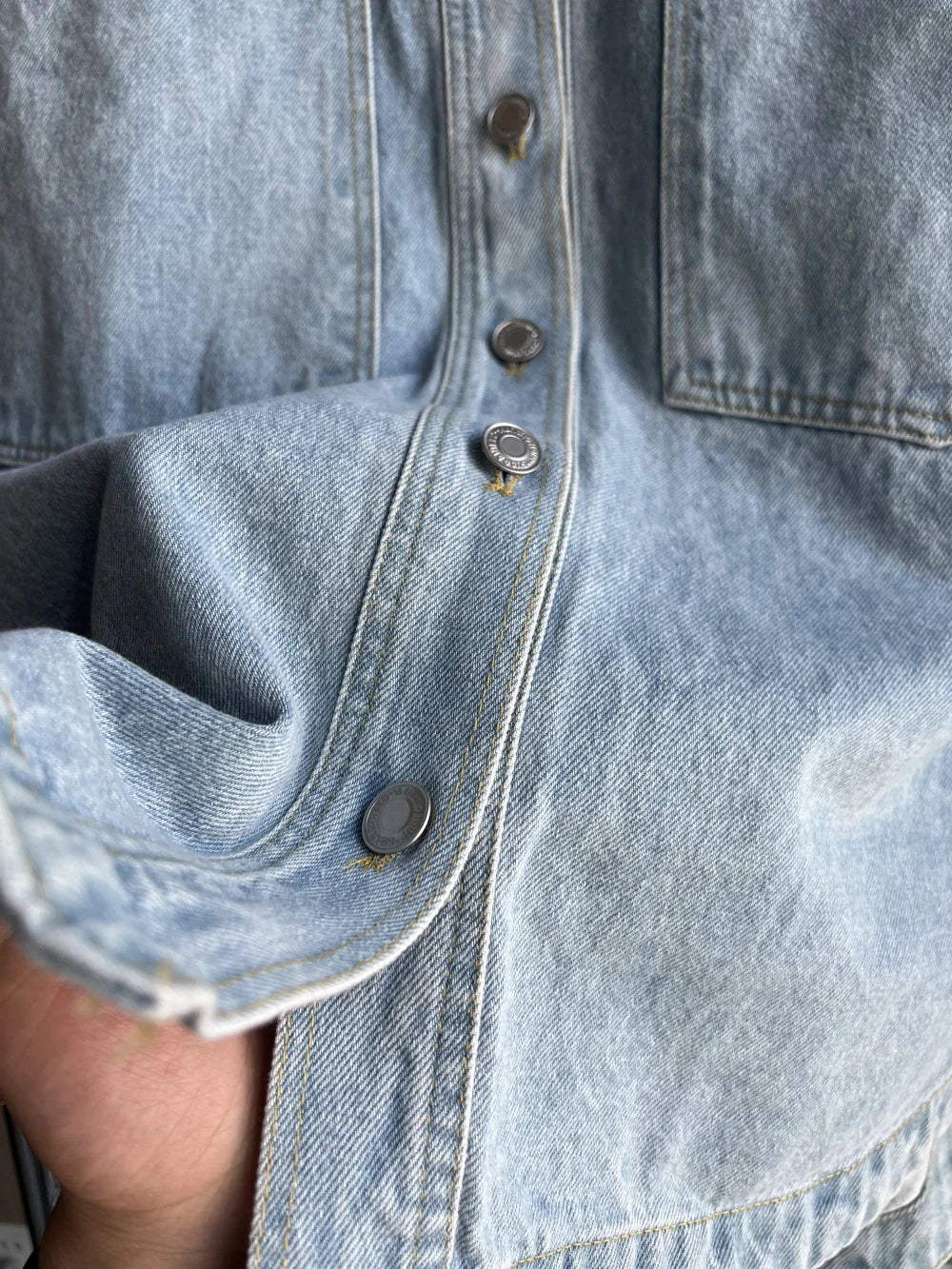 Denim Jacket 2025 ETJ Spring new all-cotton large pockets embellished loose version of women's shirt-style denim jacket