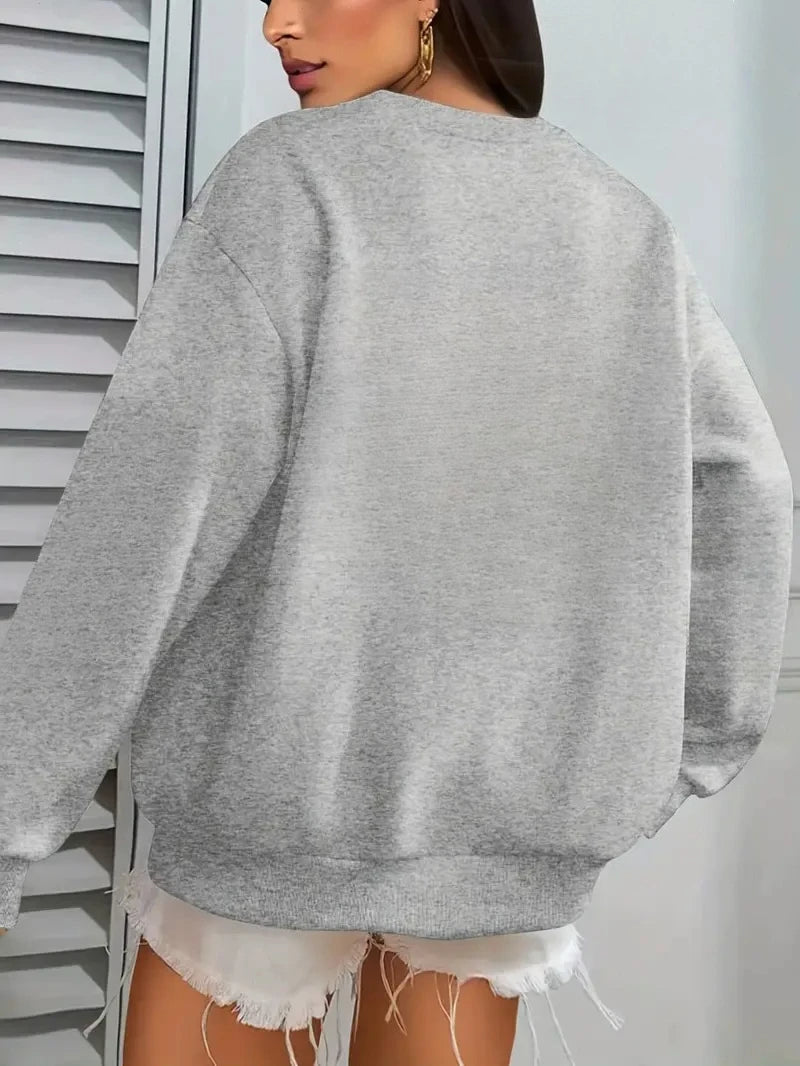 GRAY Black Women's Cotton Hoodies Casual Autumn Winter Fleece Loose Sweatshirt Oversize Pullover O-Neck Tops Hoody Couple Unisex