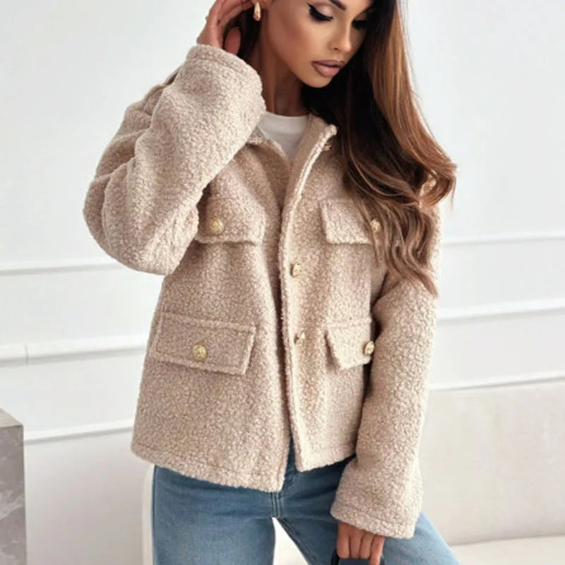 New Casual Loose Outerwear Autumn Winter Woman Tops Fashion Women Coats Jackets Cardigan Clothes Woolen Coat